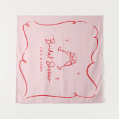 Bridal shower modern natural elegant handwritten タペストリー (正面(横))