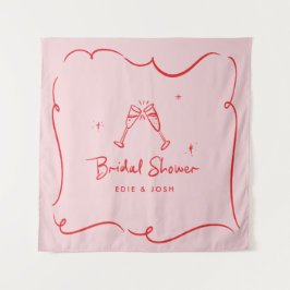 Bridal shower modern natural elegant handwritten タペストリー