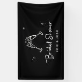 Bridal shower modern natural elegant handwritten 横断幕 (縦)