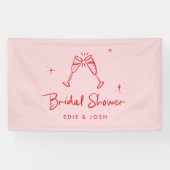 Bridal shower modern natural elegant handwritten 横断幕 (横)