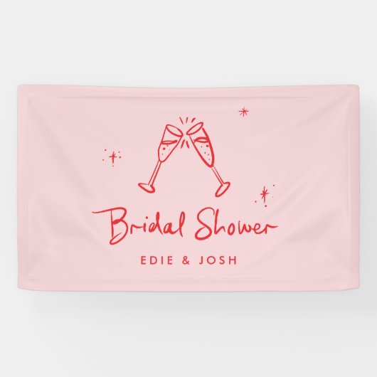 Bridal shower modern natural elegant handwritten 横断幕 (横)