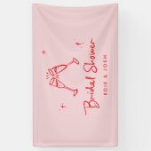 Bridal shower modern natural elegant handwritten 横断幕 (縦)