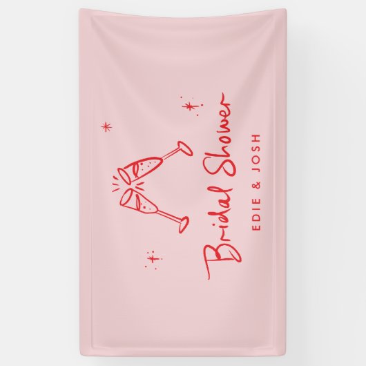 Bridal shower modern natural elegant handwritten 横断幕 (縦)