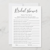 Bridal Shower Name That Spice Game, 招待状 (正面)