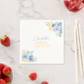 Bridal Shower Napkins Main Squeeze Blue Flowers スタンダードカクテルナプキン (インサイチュ)