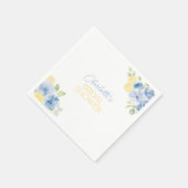 Bridal Shower Napkins Main Squeeze Blue Flowers スタンダードカクテルナプキン (角)