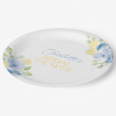 Bridal Shower Napkins Main Squeeze Blue Flowers ペーパープレート (アングル)