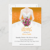 Bridal Shower orange invitation インビテーションポストカード (正面/裏面)