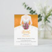 Bridal Shower orange invitation インビテーションポストカード (スタンド正面)