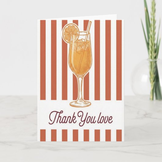 Bridal Shower Party Thank You Love Cocktail Chic カード (正面)