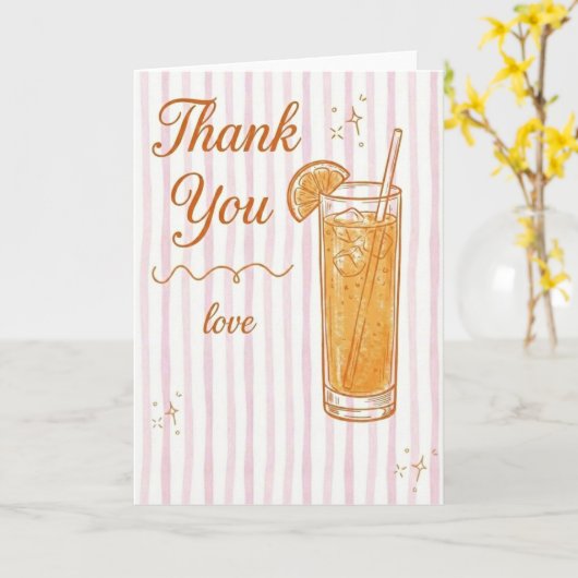 Bridal Shower Party Thank You Love Cocktail Chic カード (黄色い花)