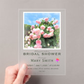 Bridal Shower (Pink Rose) アクリル招待状 (インサイチュ (ポータブル))