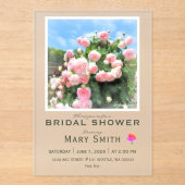 Bridal Shower (Pink Rose) アクリル招待状 (正面)