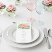 Bridal Shower Pink Waterlily & Tree Frog Menu メニュー
