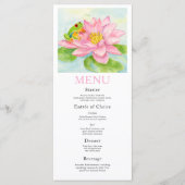 Bridal Shower Pink Waterlily & Tree Frog Menu メニュー (正面)