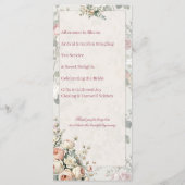 Bridal Shower Program Card | Romantic Blush Rose プログラム (裏面)