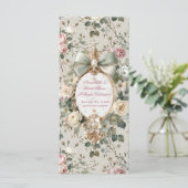 Bridal Shower Program Card | Romantic Blush Rose プログラム (スタンド正面)