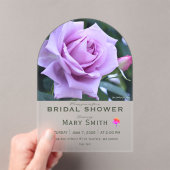 Bridal Shower (Purple Rose) アクリル招待状 (インサイチュ (ポータブル))