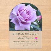 Bridal Shower (Purple Rose) アクリル招待状 (正面)