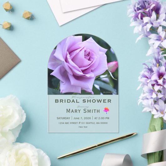 Bridal Shower (Purple Rose) アクリル招待状 (インサイチュ (ウェディング))