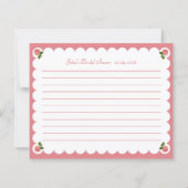 Bridal Shower Recipe Card Elegant Rose Dusty Pink (裏面)