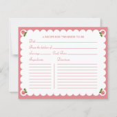 Bridal Shower Recipe Card Elegant Rose Dusty Pink (正面)