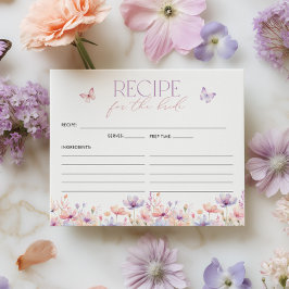 Bridal Shower Recipe Card Lifetime of Butterflies