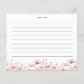 Bridal Shower Recipe Card Lifetime of Butterflies (裏面)