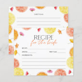 Bridal Shower Recipe Card Main Squeeze Citrus (正面/裏面)