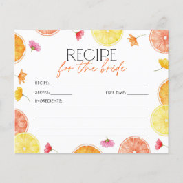 Bridal Shower Recipe Card Main Squeeze Citrus