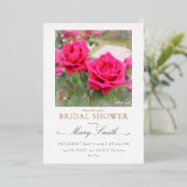 Bridal Shower (Red Rose) 箔招待状 (立ち正面)