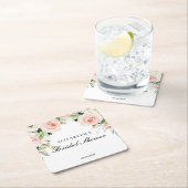 Bridal shower rosa oro floral Foam Boards スクエアペーパーコースター (インサイチュ)