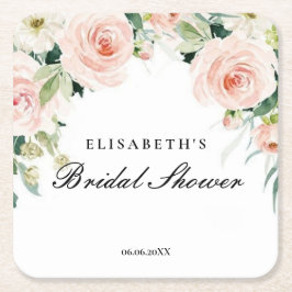 Bridal shower rosa oro floral Foam Boards スクエアペーパーコースター