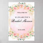 Bridal shower rosa oro floral Foam Boards ポスター (正面)