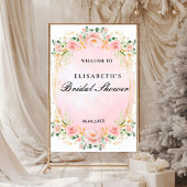 Bridal shower rosa oro floral Foam Boards ポスター