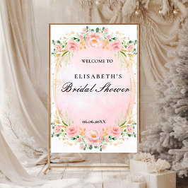 Bridal shower rosa oro floral Foam Boards ポスター