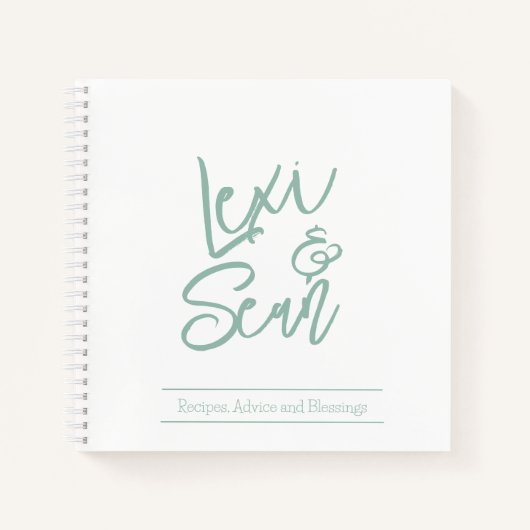 Bridal Shower Sage Green Spiral Notebook ノートブック (正面)