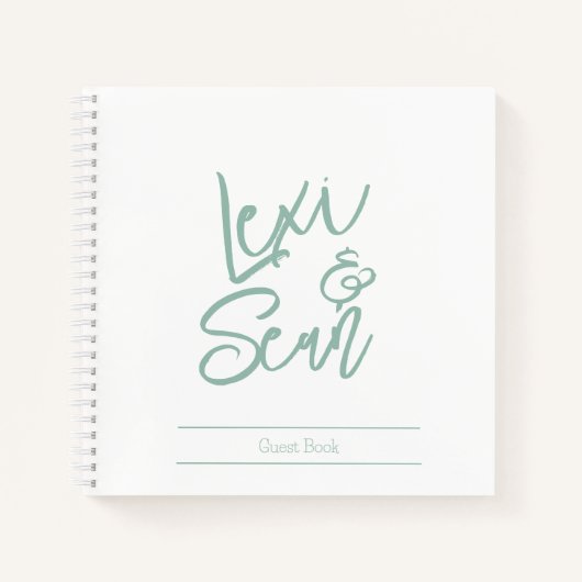 Bridal Shower Sage Green Spiral Notebook ノートブック (正面)