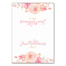 Bridal Shower Script Floral Place Cards