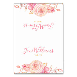 Bridal Shower Script Floral Place Cards テーブルナンバー