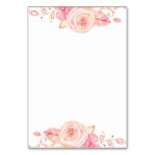 Bridal Shower Script Floral Place Cards テーブルナンバー (裏面)