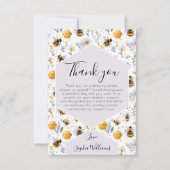 Bridal Shower She's Found Her Honey Bees Floral サンキューカード (正面)