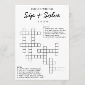 Bridal Shower Sip and Solve Fun Crossword Game アドバイスカード (正面)