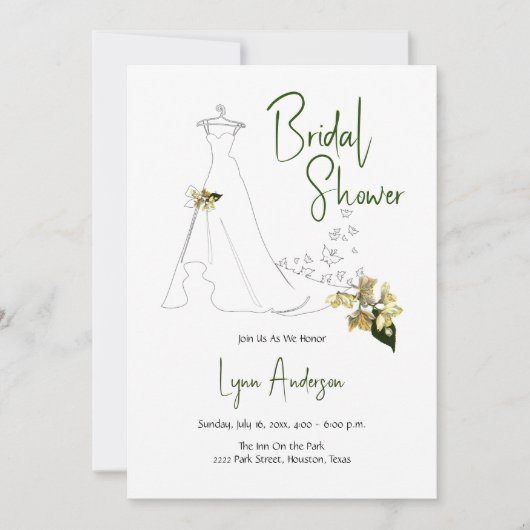 Bridal Shower Soft Summer Floral 招待状 (正面)