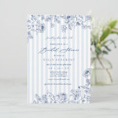 Bridal Shower Something Blue Party Invitation 招待状 (スタンド正面)
