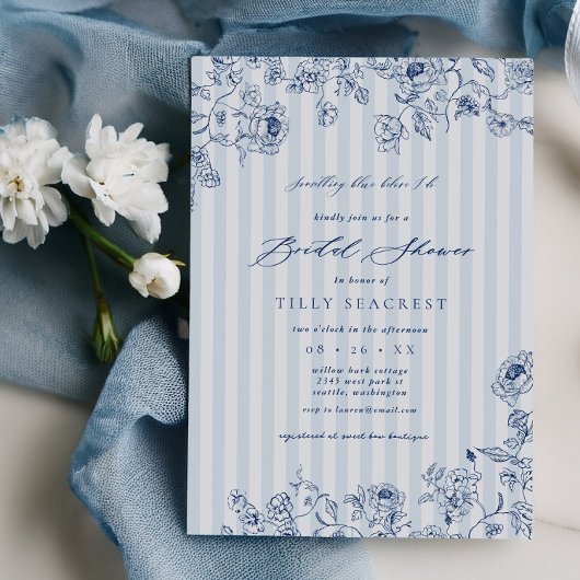 Bridal Shower Something Blue Party Invitation 招待状