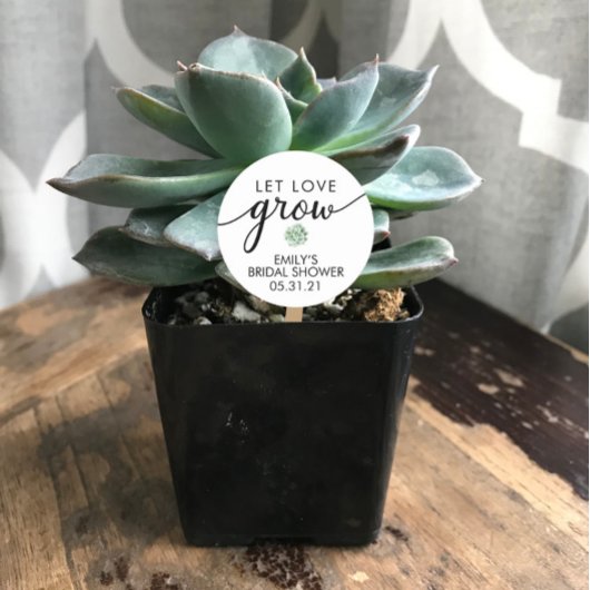 Bridal SHOWER Succulent Favor ラウンドシール