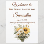 Bridal Shower Summer Daisy Sunflower Welcome Sign (正面)