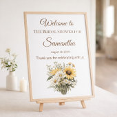 Bridal Shower Summer Daisy Sunflower Welcome Sign