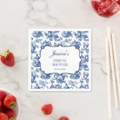 Bridal Shower Tea Party Blue White Chinoiserie スタンダードカクテルナプキン (インサイチュ)